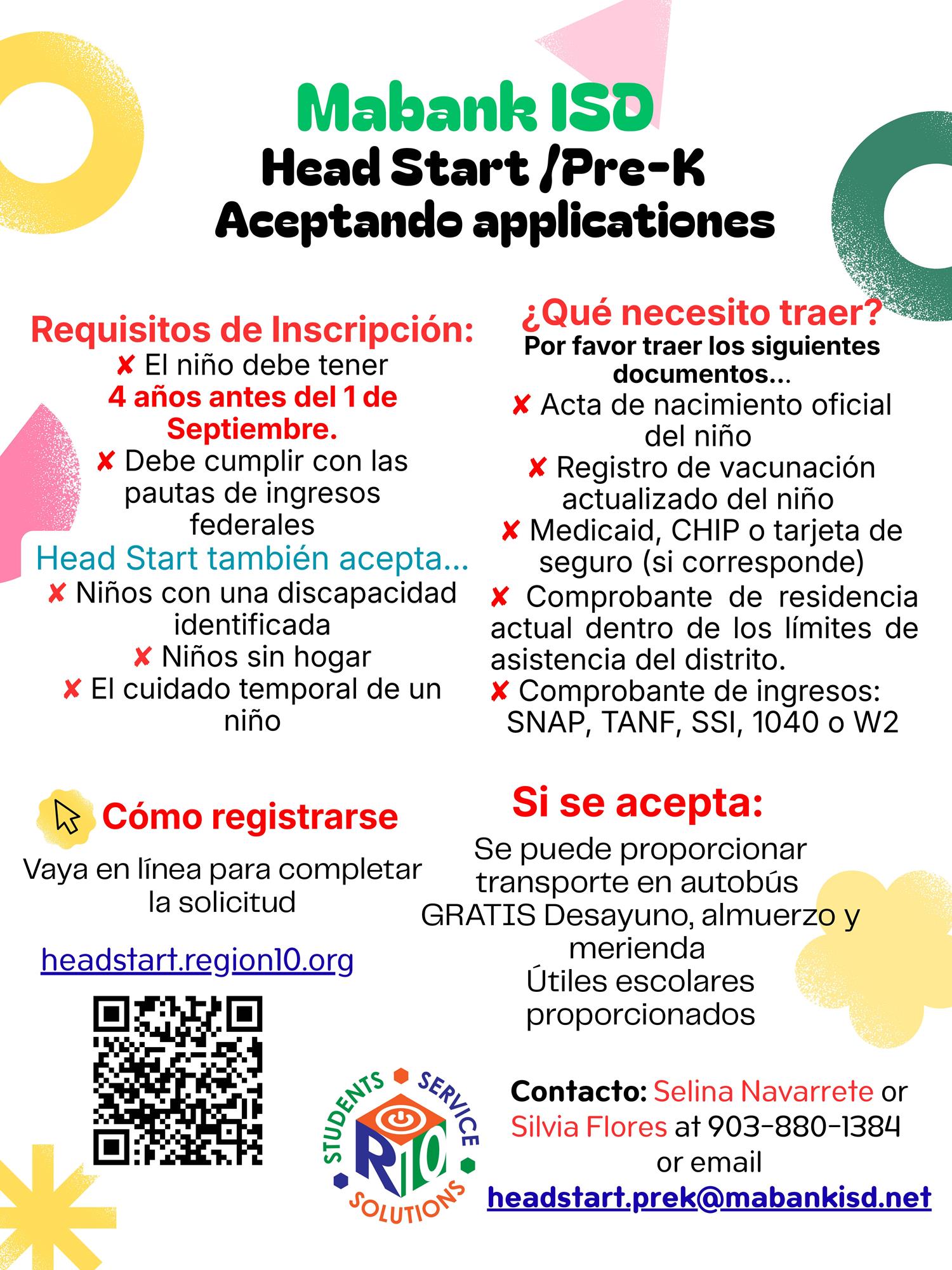 Head Start Spanish Flyer